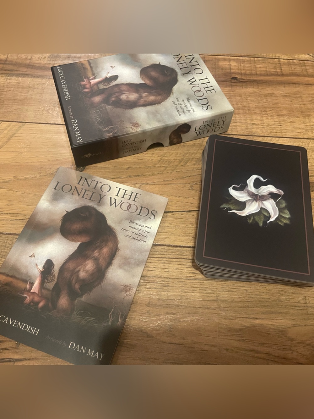 Into the Lonely Woods Oracle Deck - Dark Brown Floral Card Set